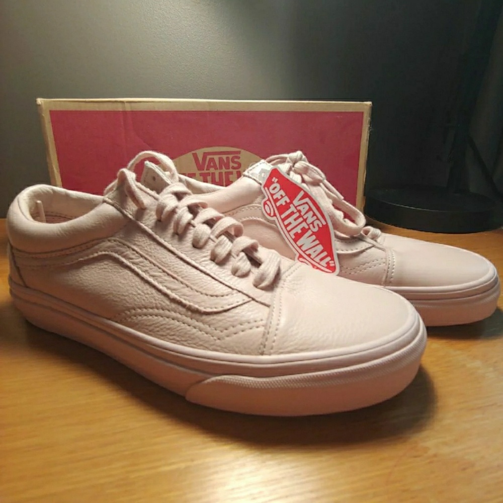 Light pink all leather Vans
